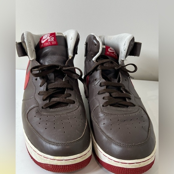 Nike Air Force One ‘07 Players Size 11 High Top Basketball Shoes Brown - Picture 12 of 15